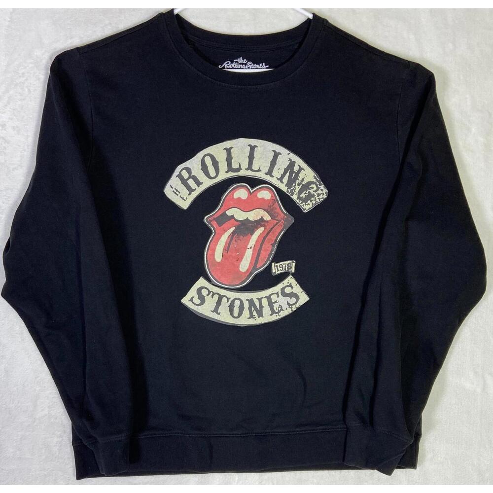 The Rolling Stones Mens L (XL) Oversized LS Crew Neck Pullover Sweatshirt *Flaw